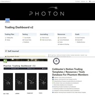 (Notion) Trading Dashboard (Photon Trading V2 , Phantom Trading, Coldwater's Notion Template, ICT wo