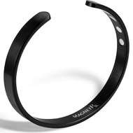 MagnetRX® Magnetic Bracelets for Men - Elegant Bangle, Golf/Tennis Elbow, and Balance - Men’s Cuff M