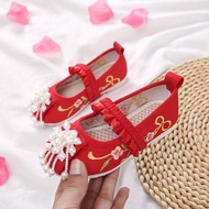 รองเท้าปักลายเด็กผู้หญิงรองเท้าเสื้อผ้าทารกจีนรองเท้าที่ทำด้วยมือ Hanfu วินเทจ