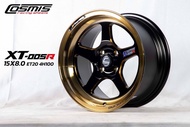 ล้อแม็ก ขอบ15 COSMIS CT-005R 15x8.0 ET30 4H100 สีดำขอบทอง🎏ราคาชุด4วง✅ แถมจุ๊บเหล็ก👍 ล้อแท้มีรับประกันนาน6ปีสี1ปี✅❤️