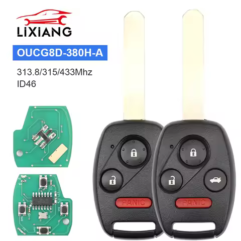 LIXIANG 2/3/2+1/4 Buttons Car Key 313.8MHZ OUCG8D-380H-A With ID46 Chip Remote Control Key For Honda