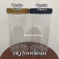 Plastic Round Jar and Cap Plastic Gold/Plastic Black/ Container (HQ2000RSJ11/HQ2400RSJ11)