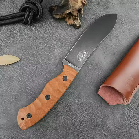 ESEE- JG5 ROWEN EDC Tactical Fixed Blade Knife 1095 High Carbon Steel Blade Camping Wilderness Survi
