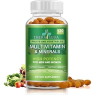 All Natural Multivitamins & Minerals + B Complex + Calcium + Magnesium + Zinc, 100% Vegan Sourced Wh