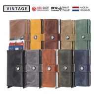 SECRID - RFID智能防盜真皮銀包 - Mini wallet - Vintage 黑色 (黑鋁) [平行進口]