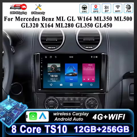 Car Android 16 For Mercedes Benz ML GL W164 ML350 ML500 GL320 X164 ML280 GL350 GL450 Auto Carplay Bl