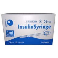 PROHEALTH DISPOSABLE INSULIN SYRINGE 1ML WITH 29G NEEDLE (100'S/BOX) PARAGON EXP DATE : 04/27