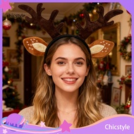 chicstyle Deer Headband Comfortable Deer Headpiece Plush Reindeer Antlers Headband for Women Adults 