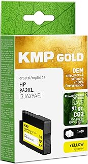 KMP Gold Ink Cartridge for HP 963XL Yellow (3JA29AE) with OEM Parts and Chip - for HP OfficeJet Pro 