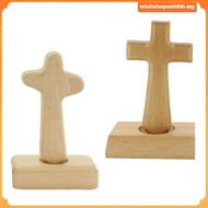 [WishshopeehhhMY] Wooden Standing Altar Cross with Cross Standing Table Cross for Home or Decor Chri