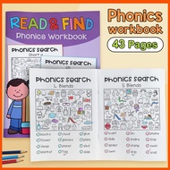 CVC Words Read and Find Phonics Search Workbook Children English Learning Activities Book Montessori