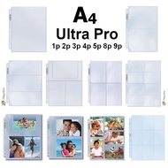 Ultra Pro A4 1p 2p 3p 4p 5p 8p 9p 10p 16p 18p Platinum Silver Photo Sleeve Page Sultan