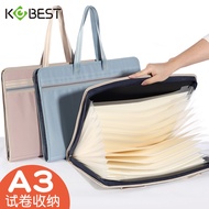Folder Akordion Kanvas A3 Berbilang Lapisan Beg Penyimpanan Kertas Lukisan Beg Seni Lakaran Beg Peny