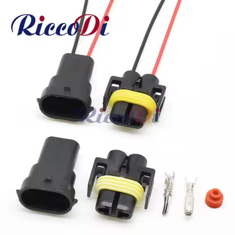 1 Set 2 Pin Female And Male Connector Fog Lamp Light Lamp Socket 12124819 H11 H8 H9