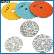【12.17】 2PCS 4inch 100mm Dry/wet 3 Step Polishing Pads Grinding wheel fpr Granite tiles