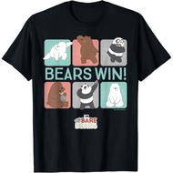 Cn Cartoon We Bare Bears graphic Men's 100% Cotton Round Neck Short-Sleeved T-Shirt