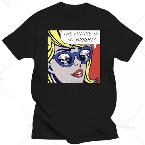 Pop Optimistic Girl T Shirt Popart Pop Pop Art Mushroom Cloud Nuclear Atom Bomb Atomic Comic Lichten