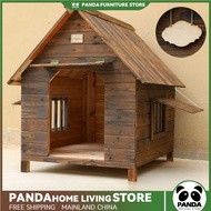 PANDA Dog House Outdoor Solid Wood Dog House Outdoor Waterproof Dog House Winter Outdoor Dog Cage La