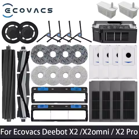 Ecovacs Deebot X2 Omni/ X2 Pro Robot Vacuum Cleaner accessories Dust bag Hepa Filter Main Brush Mop 