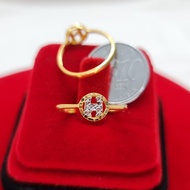 Murni Mewah Emas916, Cincin Huruf H Brd Small Rh Bulat 7654 0.7 cm Pd 09 15.5