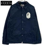 A Bathing Ape 001GDD201001X 海軍藍尼龍教練夾克 L 碼 [二手]