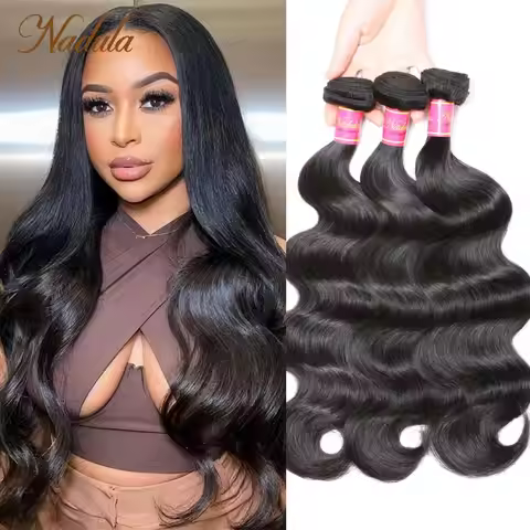 Nadula Hair 3Pcs/Lot Body Wave Human Hair Weaves 8-30inch Peruvian Hair Bundles Natural Color Remy H