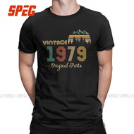 Men's T-Shirts Retro Vintage 1979 Original Parts Fashion 100% Cotton Tees Short Sleeve 41th birthday