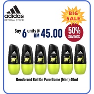 ⭐ ⭐READY STOCK⭐ ⭐ ◈Bundle Of 6 Adidas Deodorant Roll On Pure Game Men 40ML♢