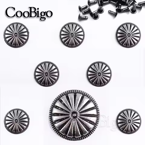 Decorative Metal Button Floral Rivet Fasteners for Leather Bags Clothes Jean Pants Needlework Sewing