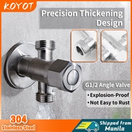 KOYOT 304 Stainless Steel Thickened  G1/2 Two Way Angle Valve Suitable for Connecting Bidet Toilet and Faucet