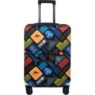 Explore Travel Luggage Cover Suitcase Protector Fits 23-26 Inch Case (Bon Voyage, M)