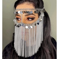 Mixed Sequin Chain Veil, Latest Veil with Round Sequins, Arabian Accessories