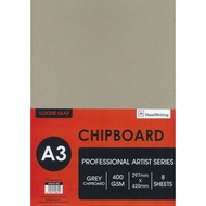 Masterprint A3 Grey Chipboard 400gsm 8's/pkt - GCB-A3-400