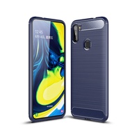 Carristo Samsung Galaxy A11 / M11 Back Case Cover Carbon Fiber Brushed TPU Silicone Soft Casing Phon