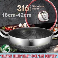 316 Stainless Steel KATA Star Shape/ Honey Comb 18CM- 42CM Wok Pan