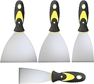 4PCS Putty Knife Scraper Kit, Spackle Knife Set with 4 Size (1.6”,3”,3”,5” Wide), Stainless Steel Scraper Perfect for Scraping Residue, Spackling Paste and Wood filler