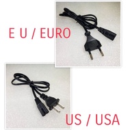 2 Pin Power EU Cable / EURO & 2 pin Power US Cable for Printer / PSP