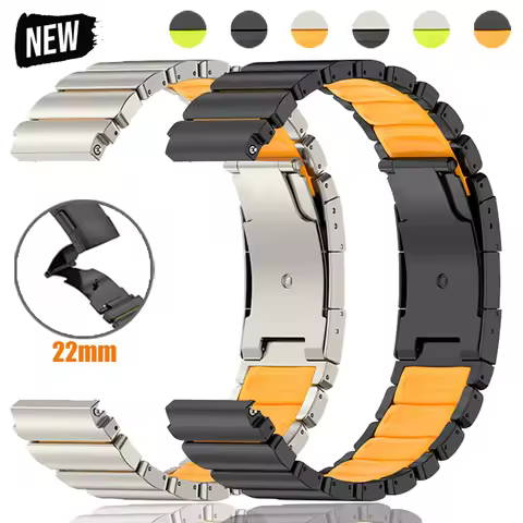 22mm Titanium Band for Huawei Watch GT6Pro/GT6 GT5 GT4 46mm Ultimate Metal Rubber Band for Amazfit W