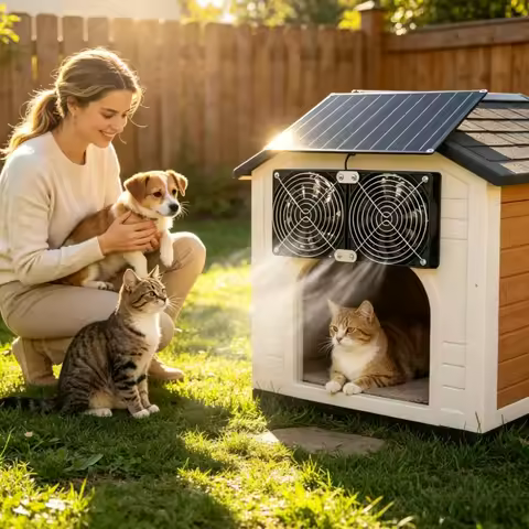NEW IPX7 Weather Resistant 15W 20W Solar Dual Vent Fan Kit Low Noise 200CFM 3200RPM Exhaust Cooling 