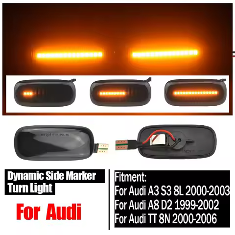 2pcs For Audi A2 A3 8L A4 B5 A6 4B C5 A8 4D TT 8N LED Dynamic Side Marker Light Turn Signal Light In