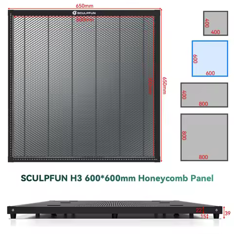 H3 600x600mm Laser Cutting Honeycomb Panel Workbench for Diode CO2 Laser Engraving Machine Professio