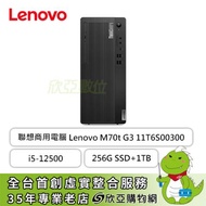 Lenovo TinkCenter 系列 M70t G3-11T6S00300 聯想直立式商用桌上型電腦 /i5-12500/DDR4 8G x1/256G 2.5吋 SSD+1TB 3.5吋 HDD/Q670/W11P/DVDRW/3-in-1讀卡機/三年