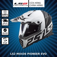 Mũ bảo hiểm adventure LS2 MX436 PIONEER EVO Màu trắng đen