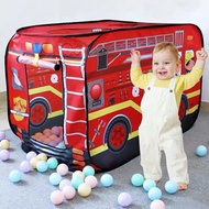 Play Tent Fire Engine Truck Tents Foldable Pop Up Tent Kids Indoor Outdoor Playhouse