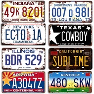 ECTO-1A Vintage License Plate Memorabilia Ghost Car Metal Tin Sign Cowboy Number Plate Vanity Number