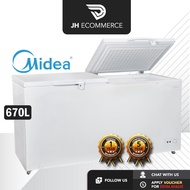 Midea 670L Chest Freezer WD-670W With White Inner Wall | Peti Sejuk