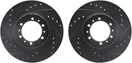Dynamic Friction Company Front Brake Rotors-Drilled and Slotted-Black 8002-72035