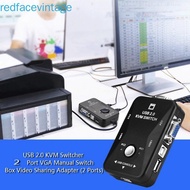 REDFACEVINTAGE 2 Port VGA KVM Switch, 2 in 1 Out Switcher USB 2.0 KVM Switch Splitter, VGA USB 2.0 K
