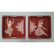 {SET B} Handmade Classical Bharathanatyam - Kolam Rhinestone Painting