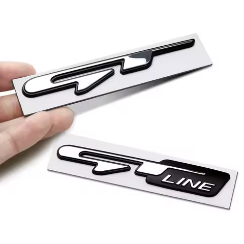 3D Car GT line Design Fender Rear Trunk body Emblem Badge sticker For Peugeot For Kia K9 Forte Ceed 